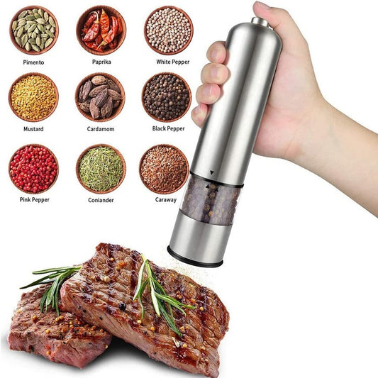 Battery Operated Salt and Pepper Grinder Set (Pack of 2 Mills)